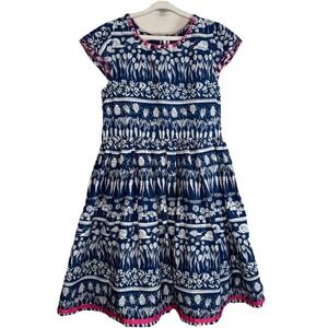 MONSOON Girls Size 9 Bug Blue Pink Party Dress Formal Cottage Layered Unique‎